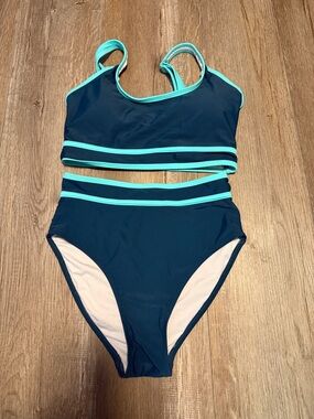 B Two-Piece Bikini Set with Aqua Trim